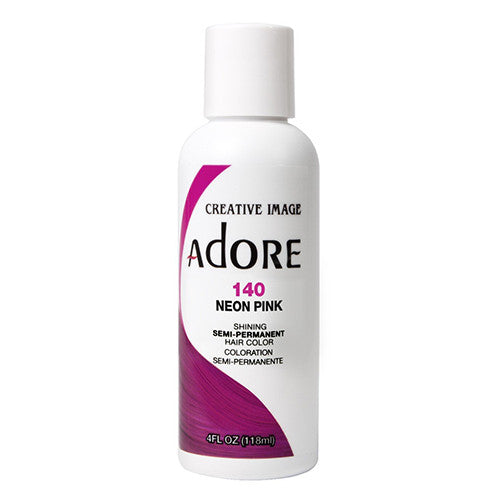 Neon Pink Semi-Permanent Haircolor # 140 By Adore , 4 Oz